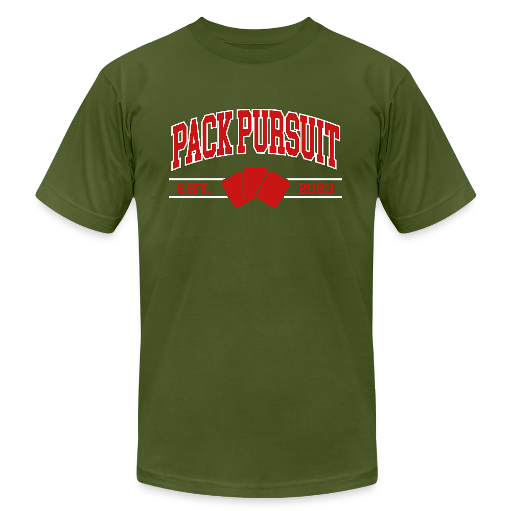 Pack Pursuit Throwback Varsity Logo Tee - olive