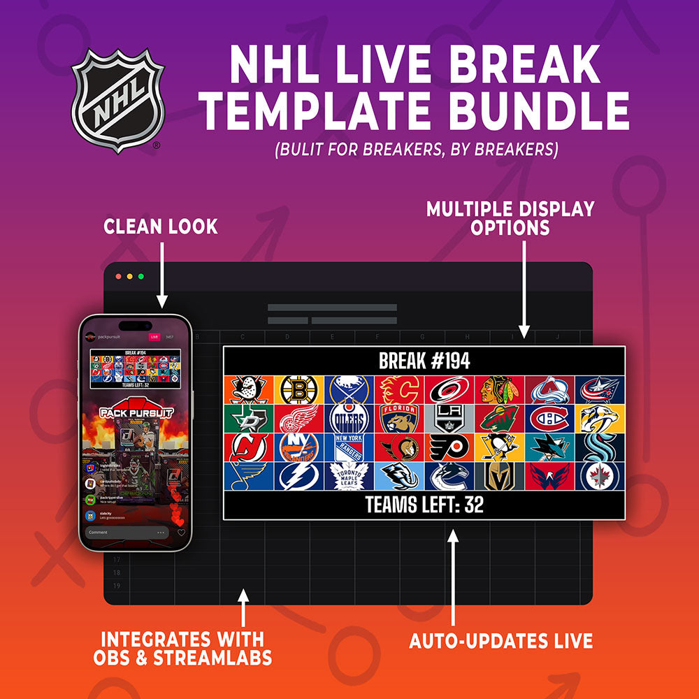 NHL Break Template Bundle For Google Sheets