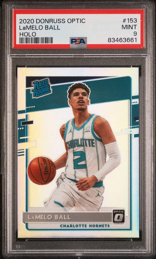 2020 Donruss Optic - LaMelo Ball Rated Rookie Silver PSA 9 #153 RC - Hornets